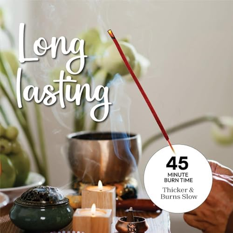 Potent Dragons Blood Incense Sticks - (40+Sticks 9 Inch) Thick Natural Resin Incense Clean Charcoal Free | Sweet Spicy & Ambery Smelling Protection Incense (Burn Time 45+ Mins) image number 5