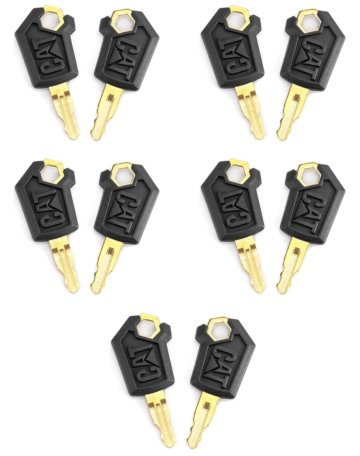 QWORK 5P8500 Cat Keys, 10 Pack Ignition Keys for Caterpillar Heavy Equipment image number 1