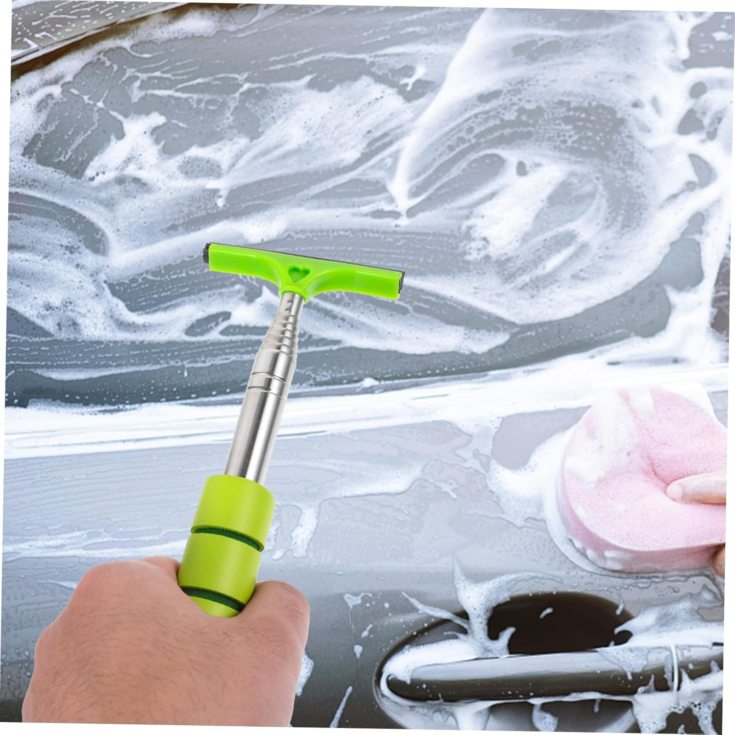 TOPPERFUN Car Window Cleaner Squeegee 3Pcs Set &ndash; Telescopic Rearview Mirror Glass Cleaner for Automotive Windshield and Side Mirror Cleaning &ndash; Portable Car Cleaning Tools for Home and Outdoor Use