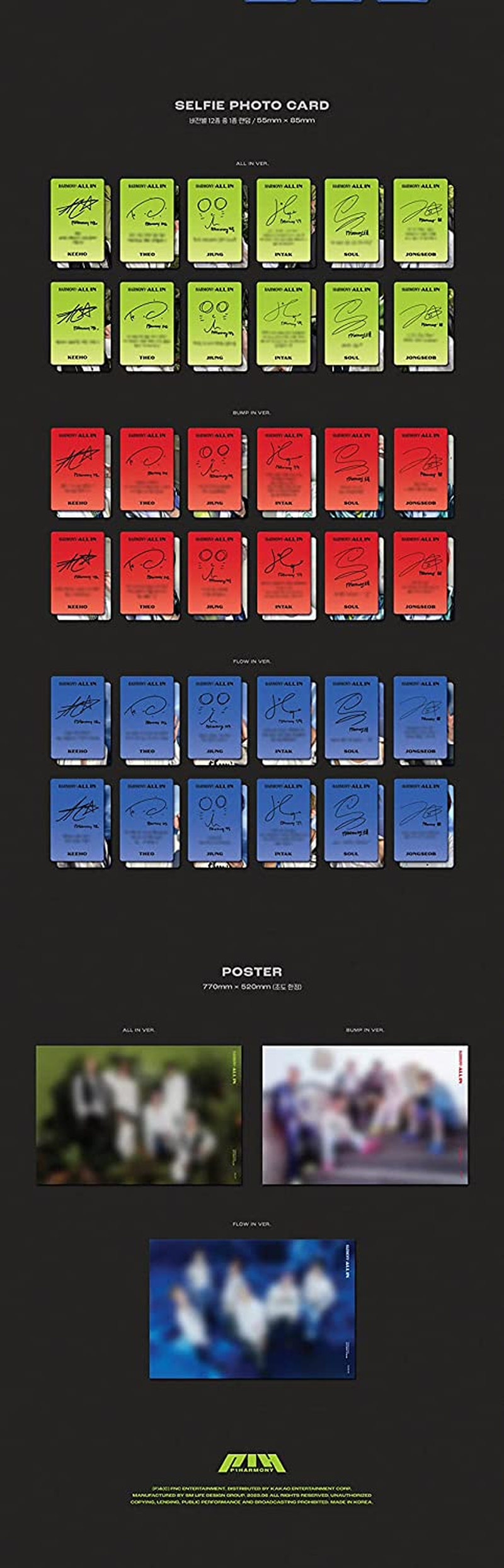 P1Harmony HARMONY : ALL in 6Th Mini Album Random Version Cd+96P Booklet+Photo Cards+Accessories Track Sealed image number 5