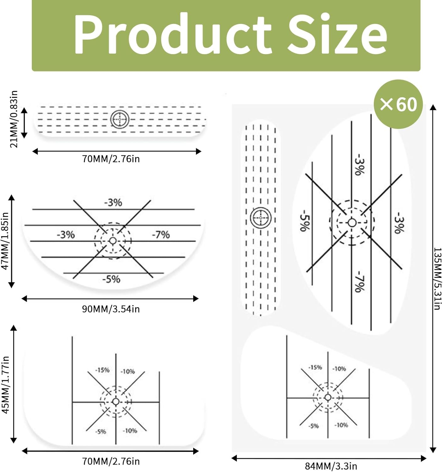 180Pcs Golf Impact Tape Stickers, Golf Alignment Sticks Labels for Swing Training to Improve Hitting Accuracy, Golf Accessories, Suitable for All Golf Clubs image number 5