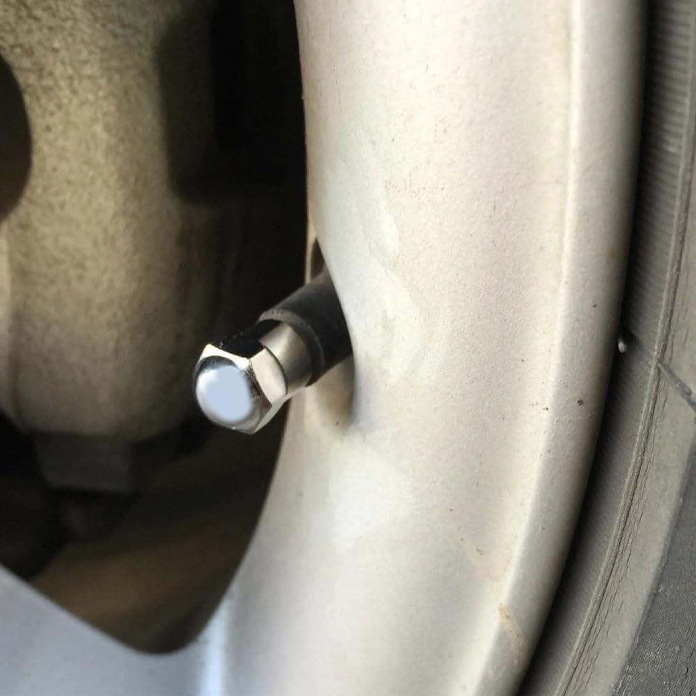 20Pcs Chrome Hexagon Tyre Valve Dust Caps Plastics Dome Metal Valve with Red O-Ring Rubber Seal for Motorcycle Cars Bicycles Trucks Scooter SUV Van,Plastics Tire Valve Caps image number 1