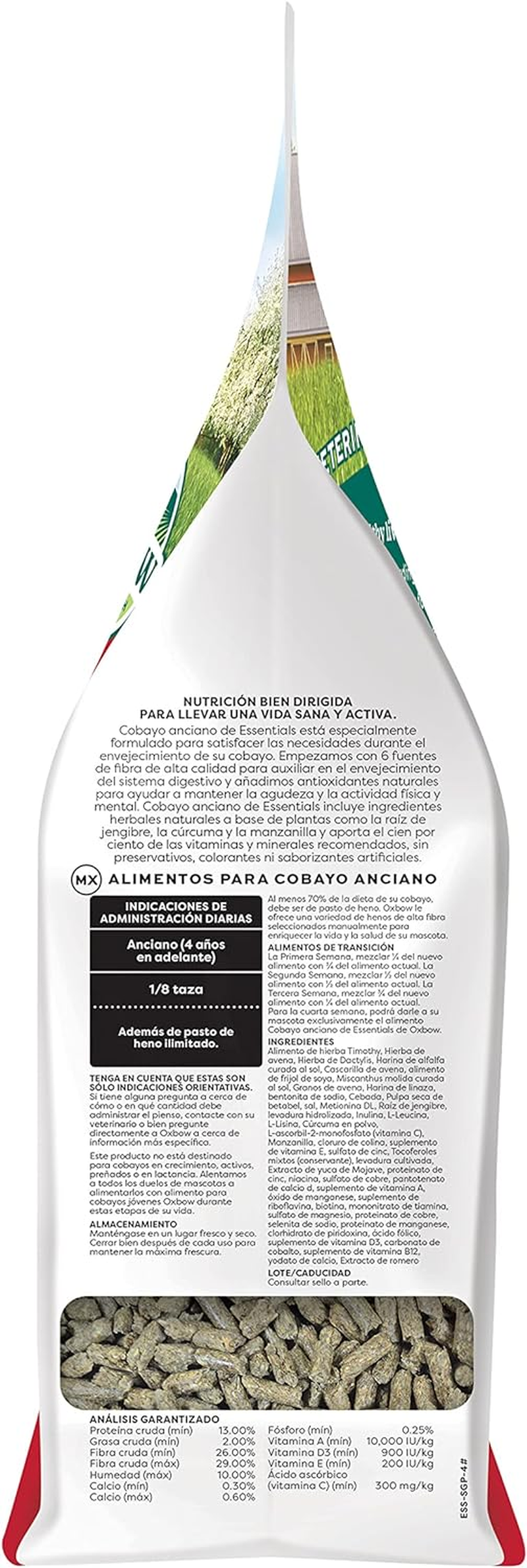 Oxbow Essentials Guinea Pig Food, Senior, Made Alfalfa for Guinea Pig, Pet Food Pellets with Vitamin C, Small Animal Pet Products, Made in USA, High Fiber, 1.81Kg. Bag image number 6