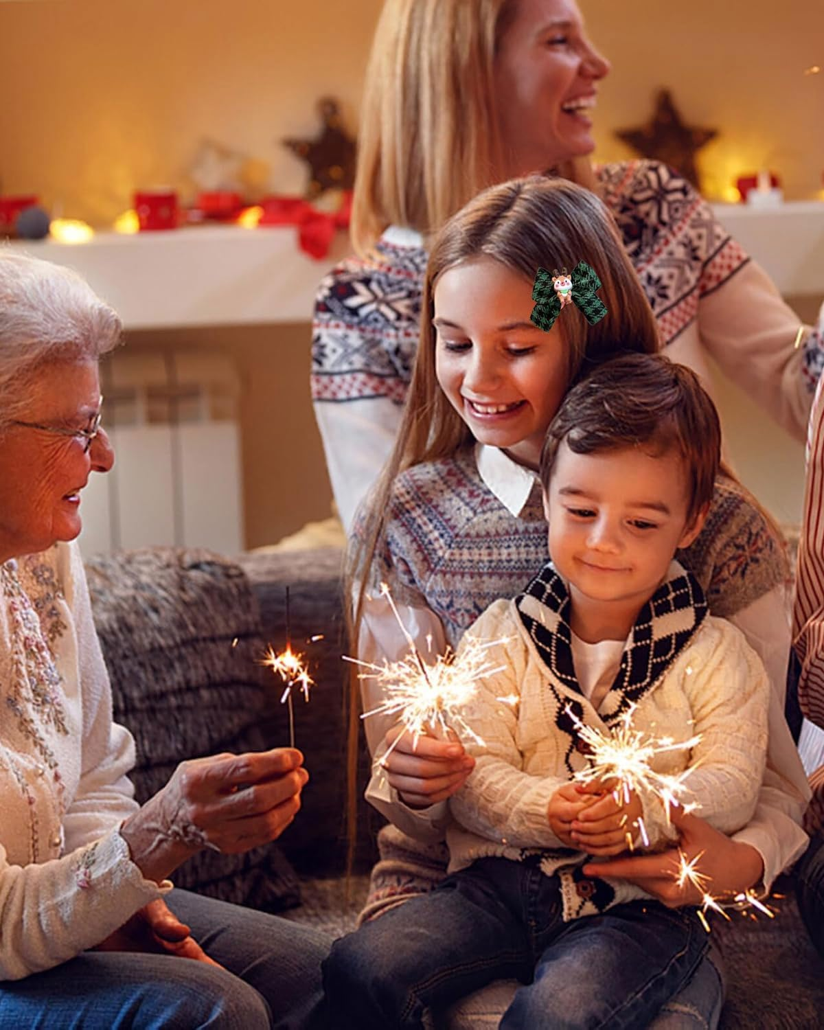 Set of 5 Christmas Hair Clips for Girls, Portable Hair Accessories, Festive Hair Clips, Hair Clips for Girls and Women, Christmas, Carnival Party, Festive Hair Accessories image number 1
