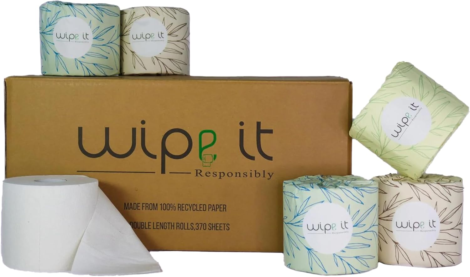 Toilet Paper Rolls | 100% Recycled 3-Ply Double Length | 12 Pack | 370 Sheets Each | Soft, Strong & Plastic-Free | Unscented Eco-Friendly Toilet Tissue image number 3