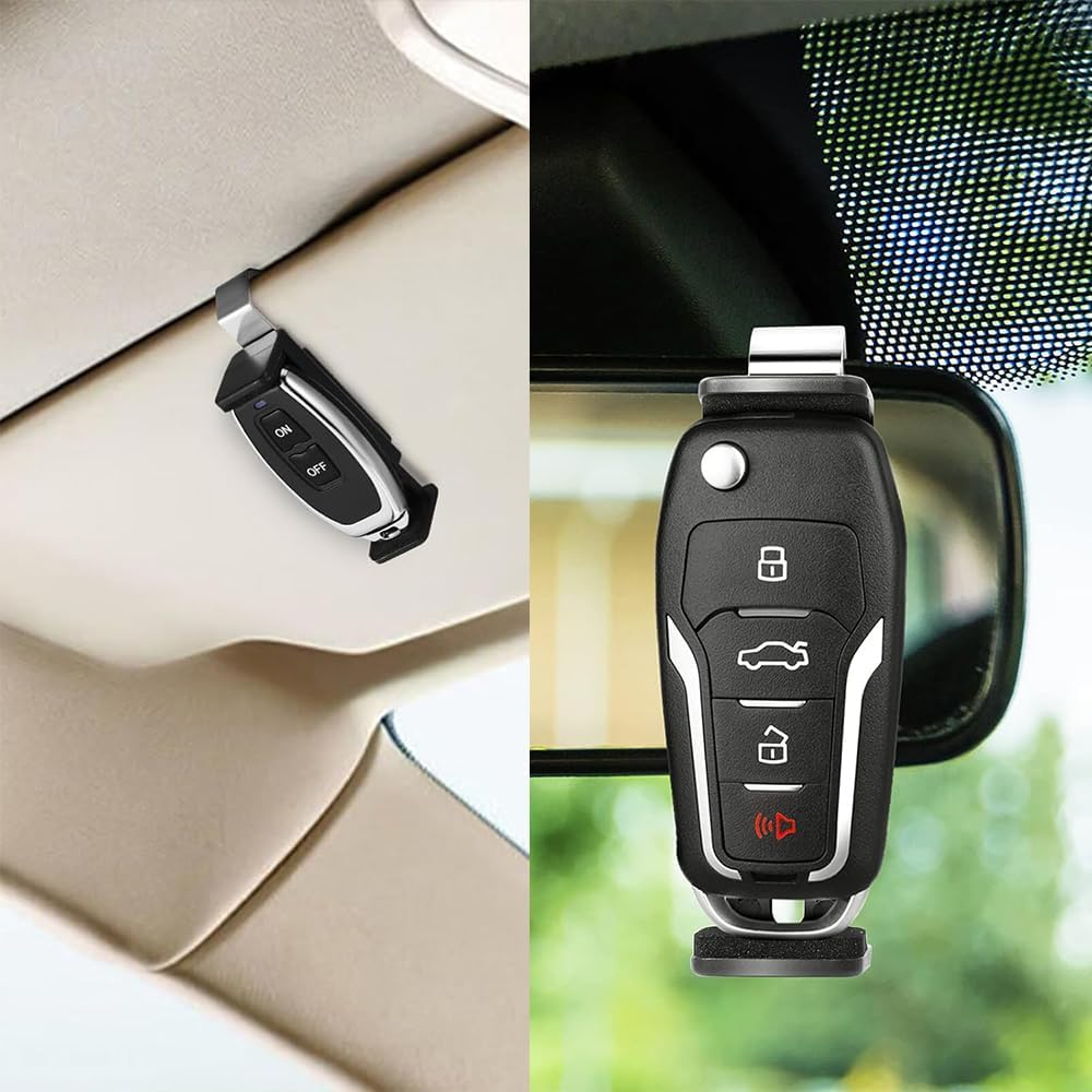 2Pcs Garage Door Opener Clip Universal Car Garage Remote Visor, Universal Car Garage Remote Control Holder, Compatible with Liftmaster, Sears and Chamberlain for Different Size Remotes 1.7-2.8 Inch image number 6