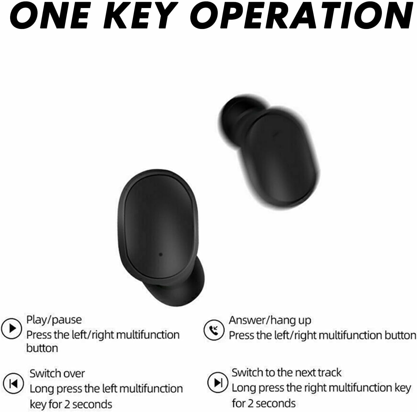 In-Ear Headphones Wireless Bluetooth Noise Cancelling Earphones Small Tiny Invisible Earphones Wireless Headphones with Microphone LED Digital Display Wireless Earbuds Headphones for Work Sports - Pink image number 4