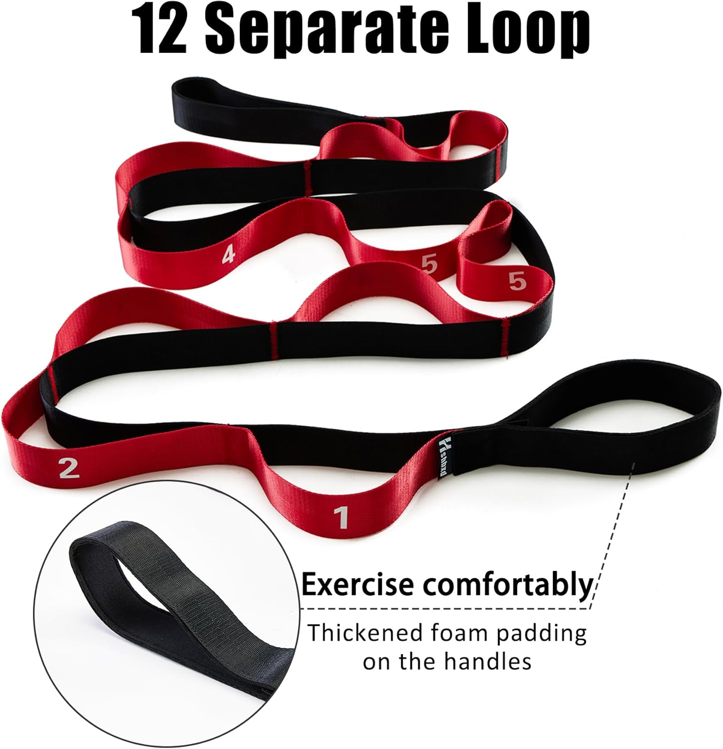 Stretching Strap with Loops, Leg Stretch Bands for Exercise, Yoga Strap for Physical Therapy, Fascia Stretcher Belt image number 5