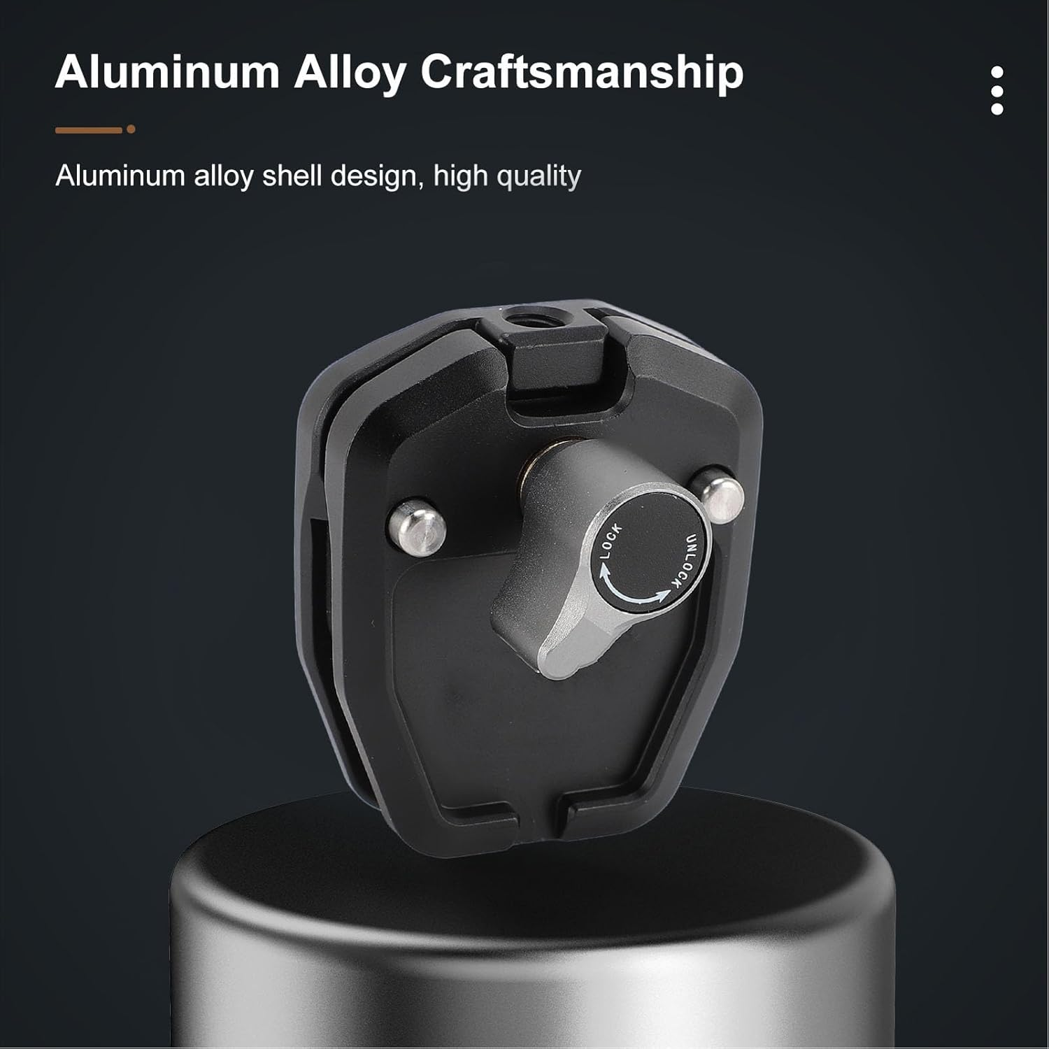 Motorcycle Windshield Mount Clip, for Action Series, GO Series, Ace, Ace Pro, ONE R Series, Smartphones, and Other Devices. Crafted from CNC Aluminum Alloy image number 2