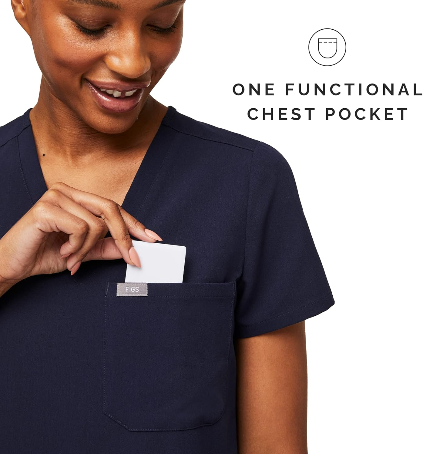 FIGS Catarina Scrub Tops for Women &mdash; Classic Fit, 1 Pocket, Four-Way Stretch, Anti-Wrinkle Women&rsquo;S Medical Scrub Top image number 4