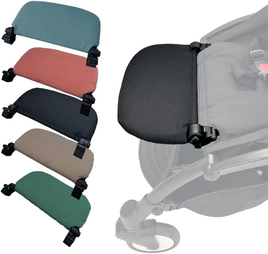 Stroller Leg Rest Compatible with Babyzen YOYO - Foldable Stroller without Disassembly - Extend 6.2 Inch Easy to Attach & Clean, Soft Fabric (Black)
