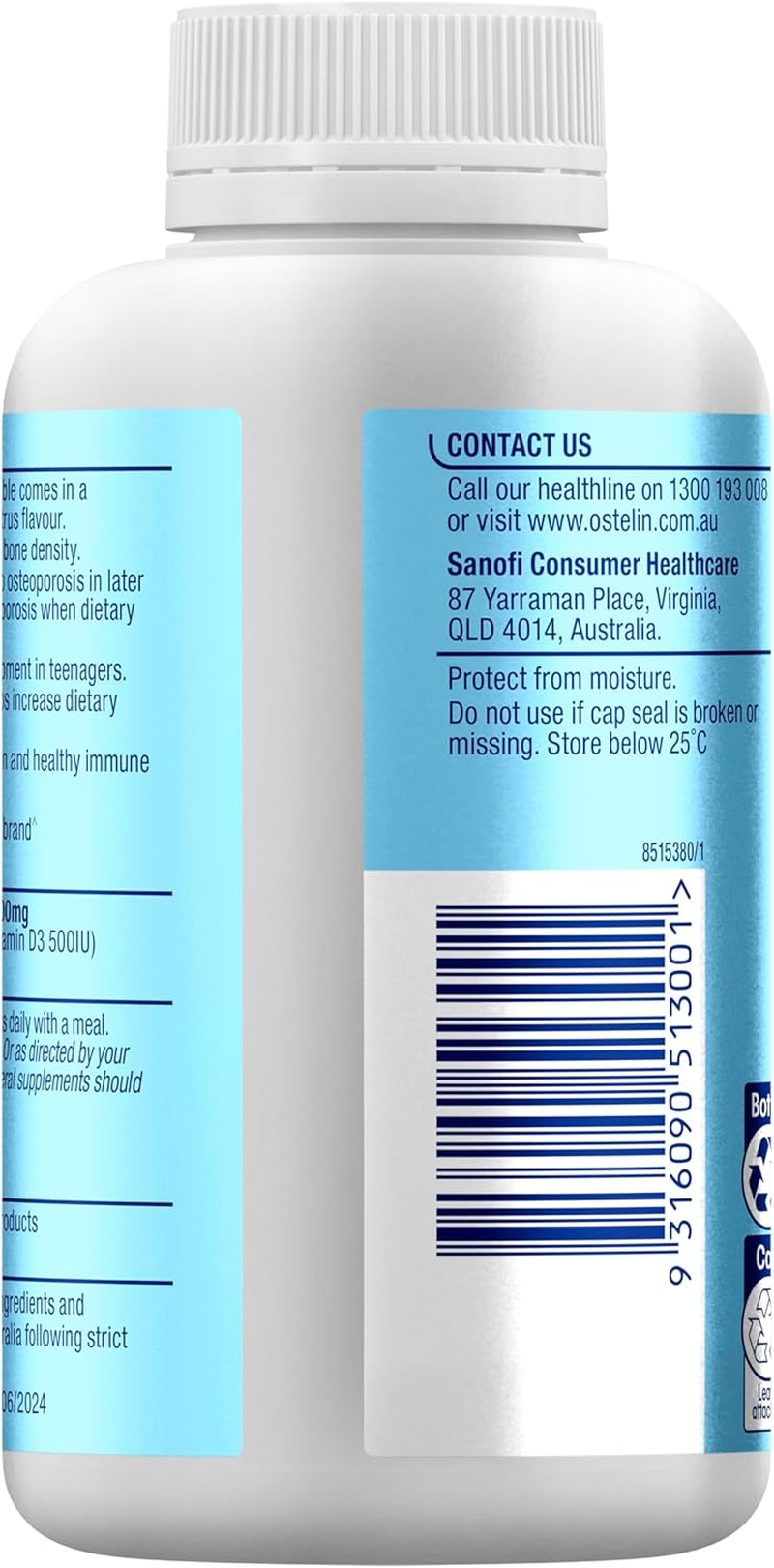 Ostelin Vitamin D3 and Calcium Chewable Tablets (120 Tablets) image number 4