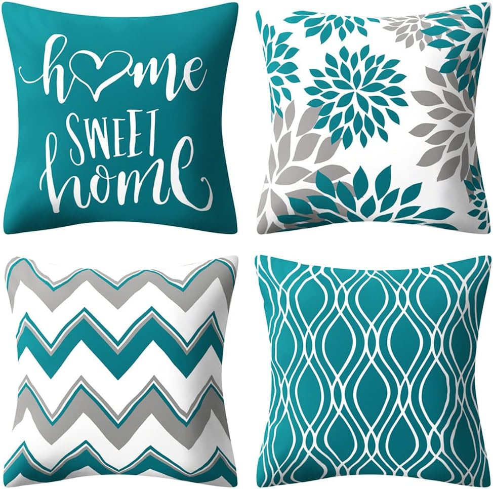 Drmstow Set of 4 Pillow Covers 18X18 Inches Black and White Boho Throw Pillow Covers Modern Geometric Pattern Decorative Cushion Pillowcases for Home Decor Couch Bedroom Sofa Chair Car image number 6