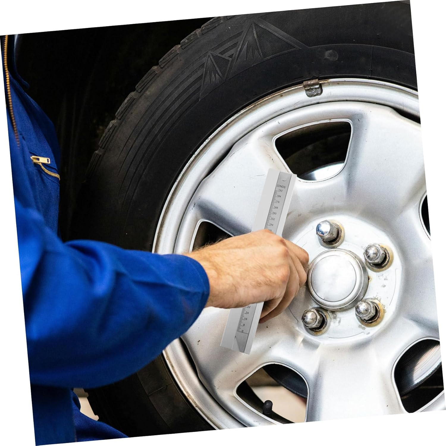 JECOMPRIS Tire Tread Depth Gauge Lens Metal Ruler for Accurate Tire Depth Measurements Multi-Functional Tool image number 4