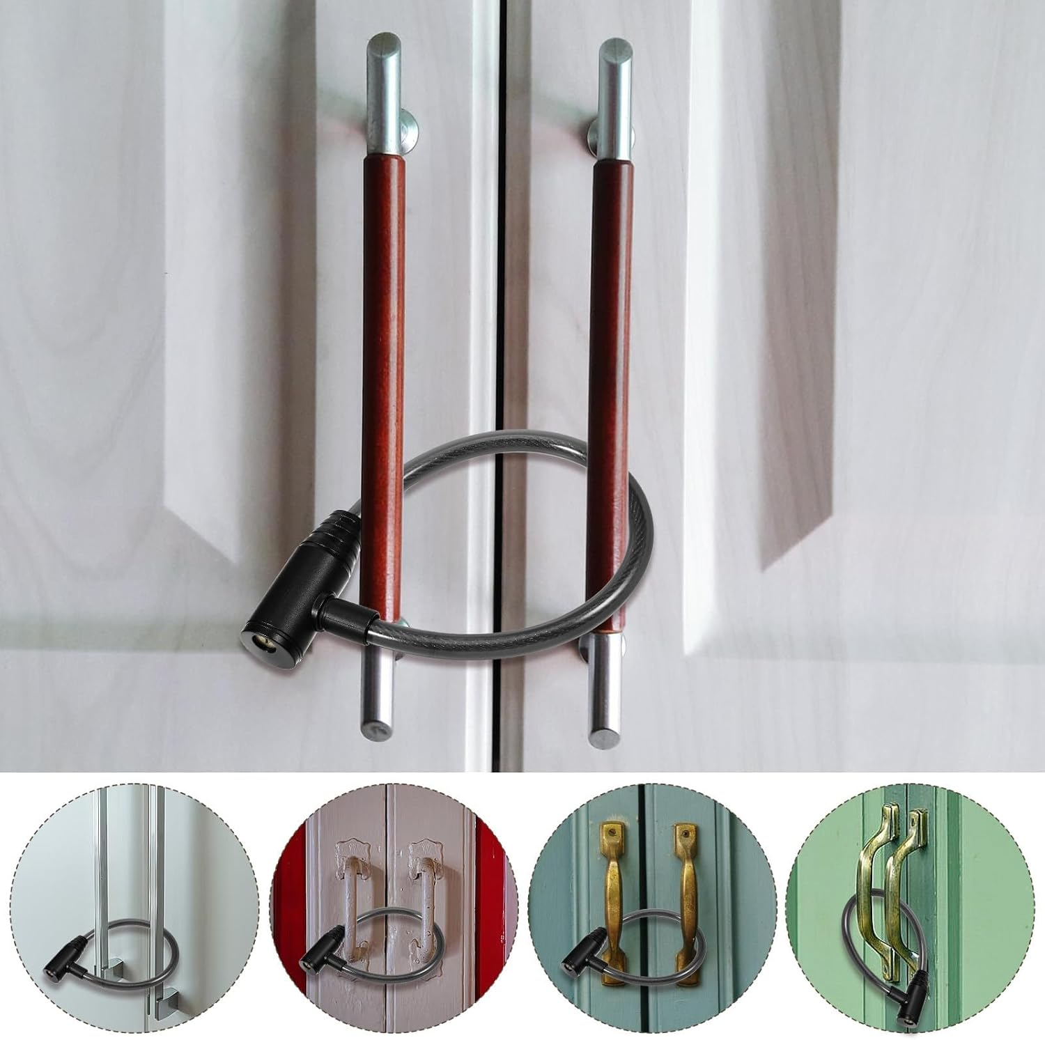 19.7 Inch Secure Black Fridge Lock with Keys Refrigerator Lock Cabinet and Childproof Locks for French Door Fridge, Kitchen Cabinet image number 1