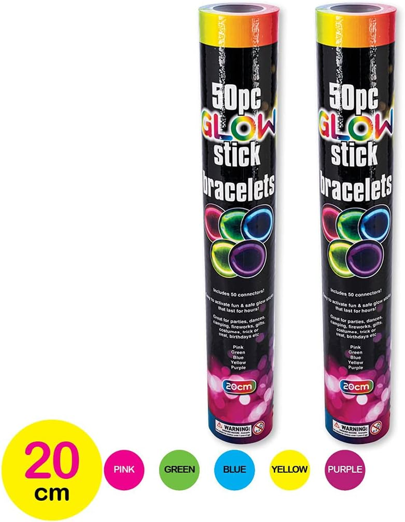 Party Central Glow Sticks in Tube, 5 Mm X 20 Cm Size (Pack of 50)
