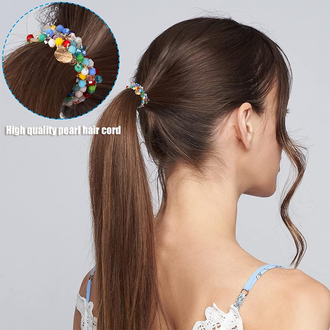 EYVRPAU Pack of 3 Hair Bobbles with Pearls Elastic Stretchy Hair Accessories for Women and Girls image number 4