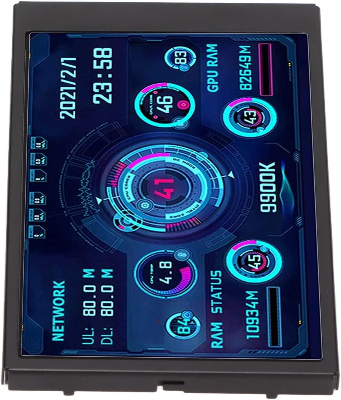 Portable Monitor, 3.5In IPS USB Mini Screen, CPU Hardware Temperature Monitor Type C Sub Screen, AIDA64 PC Temperature Display Screen for Computer Case, Displays Computer Network image number 6