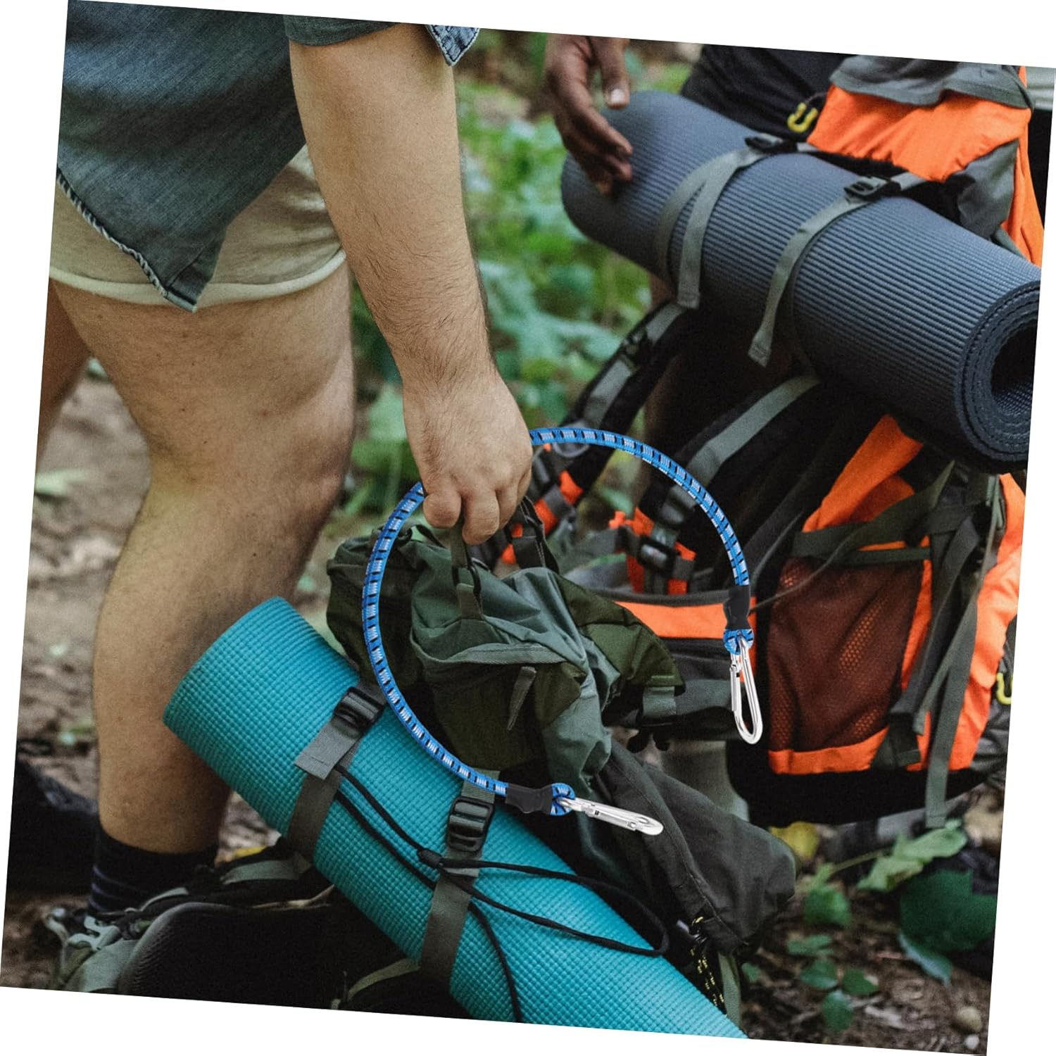 NAMOARLY 4Pcs Luggage Fix Straps for Secure Camping Storage Elastic Ties for Car Roof Rack Van Trailer for Luggage and Cargo Transport image number 4