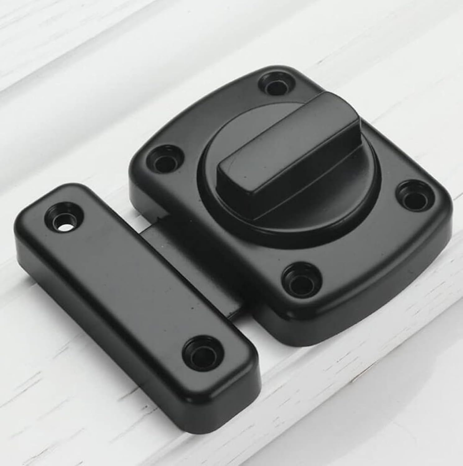 SNOKAY Inner Door Latch Lock Slide Lock, Bolts Bedroom Door Lock Door Reinforcement Lock, Bathroom Gate Latch Single Door Safety Locks for Doors, Suitable for Pet Door Lock, Windows (Black) image number 4