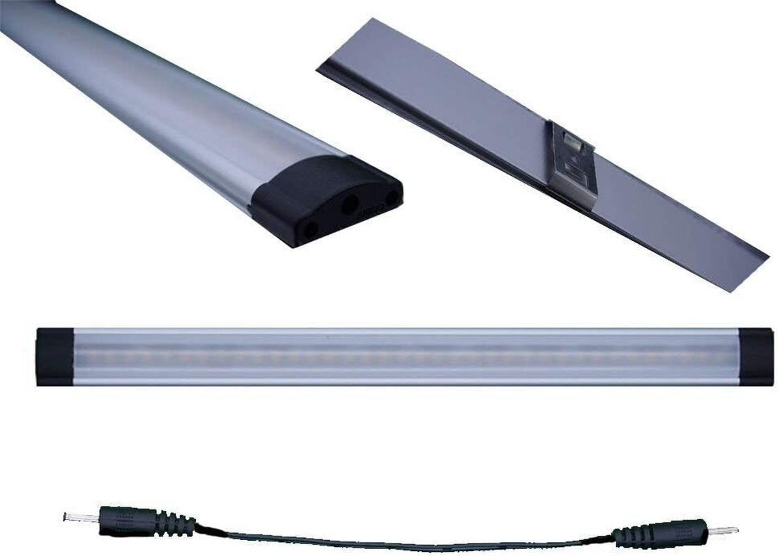 AIBOO Dimmable Led under Cabinet Lighting Bar Linkable Kits with Rocker Switch under Counter Kitchen,Showcase,Shelf Lighting(4 Panel Kits Cold White) image number 2