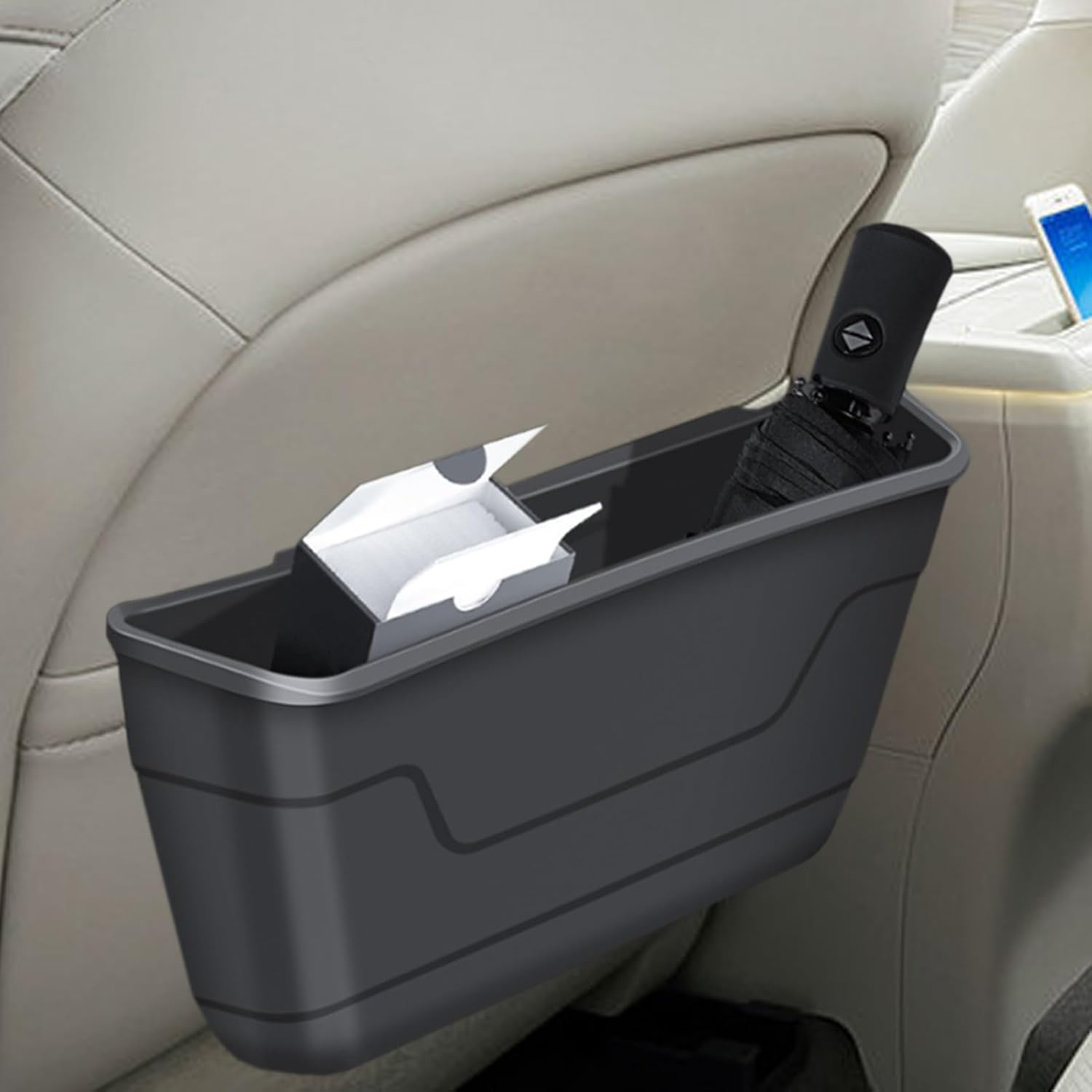 Car Seat Back Organizer,Space Saving Convenient | Multifunctional Car Back Seat Storage Box | for Organization Road-Trip Vehicle Commute Family Travel Daily Driving image number 4