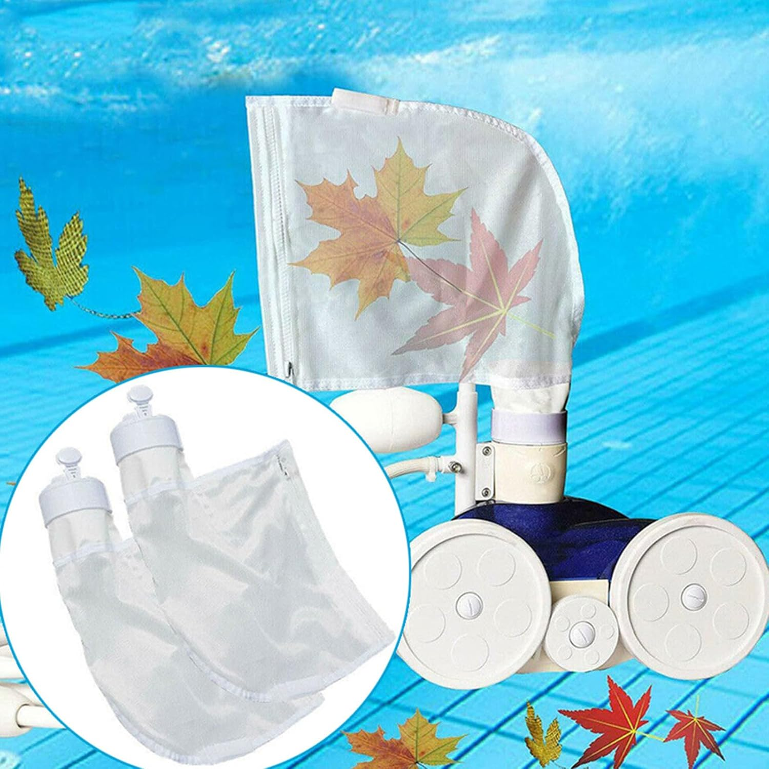 2PCS Zipper Bags Replacement All Purpose Filter Bag Suitable for Polaris 280 480 Pool Cleaner Suction Machine Kit