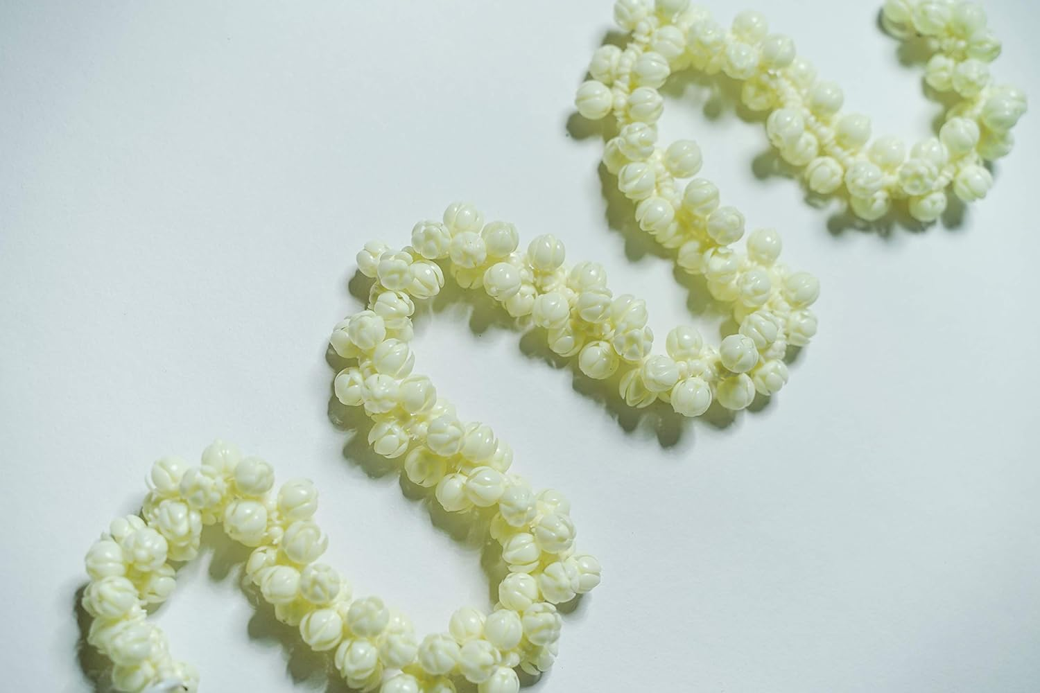 Indian Artificial Realistic Jasmine Gajra / Jasmine Garland Mullapoov Mala (85CM) with Real Jasmine Fragrance and Women Hair Accessory.By Indian Collectible image number 1