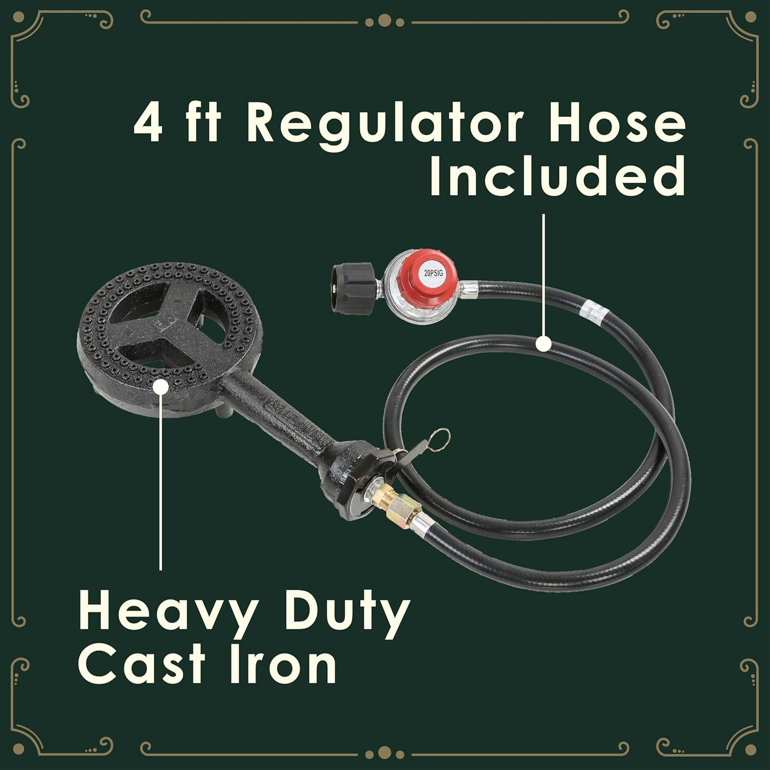 Concord 6" Diameter High Pressure Burner Head with Brass Orifice and Build in Stand (Burner Head with Regulator Hose) image number 2
