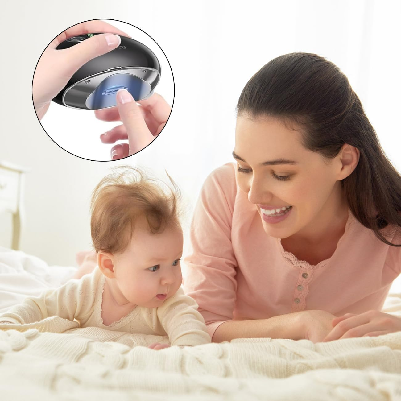 Lancoon Electric Nail Clipper with Trimming 3 Speeds Low Noise Safe Light Fingernail Grinder Nail Scraps Storage Stainless Steel Blade for Kids Adults Seniors