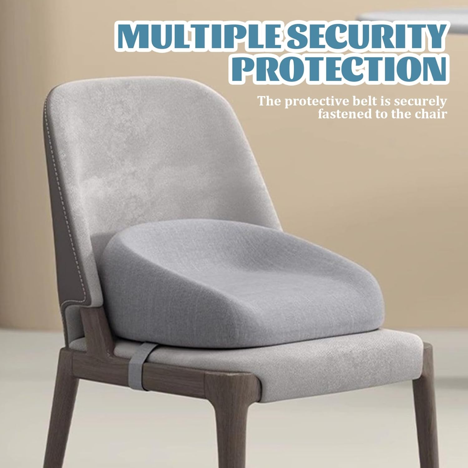 Toddler Booster Seat Square Dismountable Booster Seat with Adjustable Safety Belts Non-Slip Reusable Children for Home Restaurants Theaters Grey image number 2