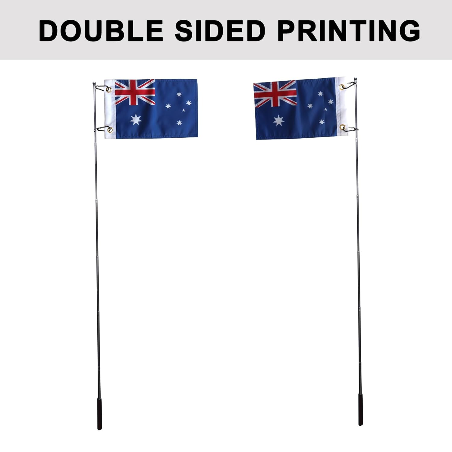 National Flag Countries Flags with Handheld Flagpole Telescopic Stainless Steel Pole with Snap Clips (Australia, with 1.6M Pole) image number 5