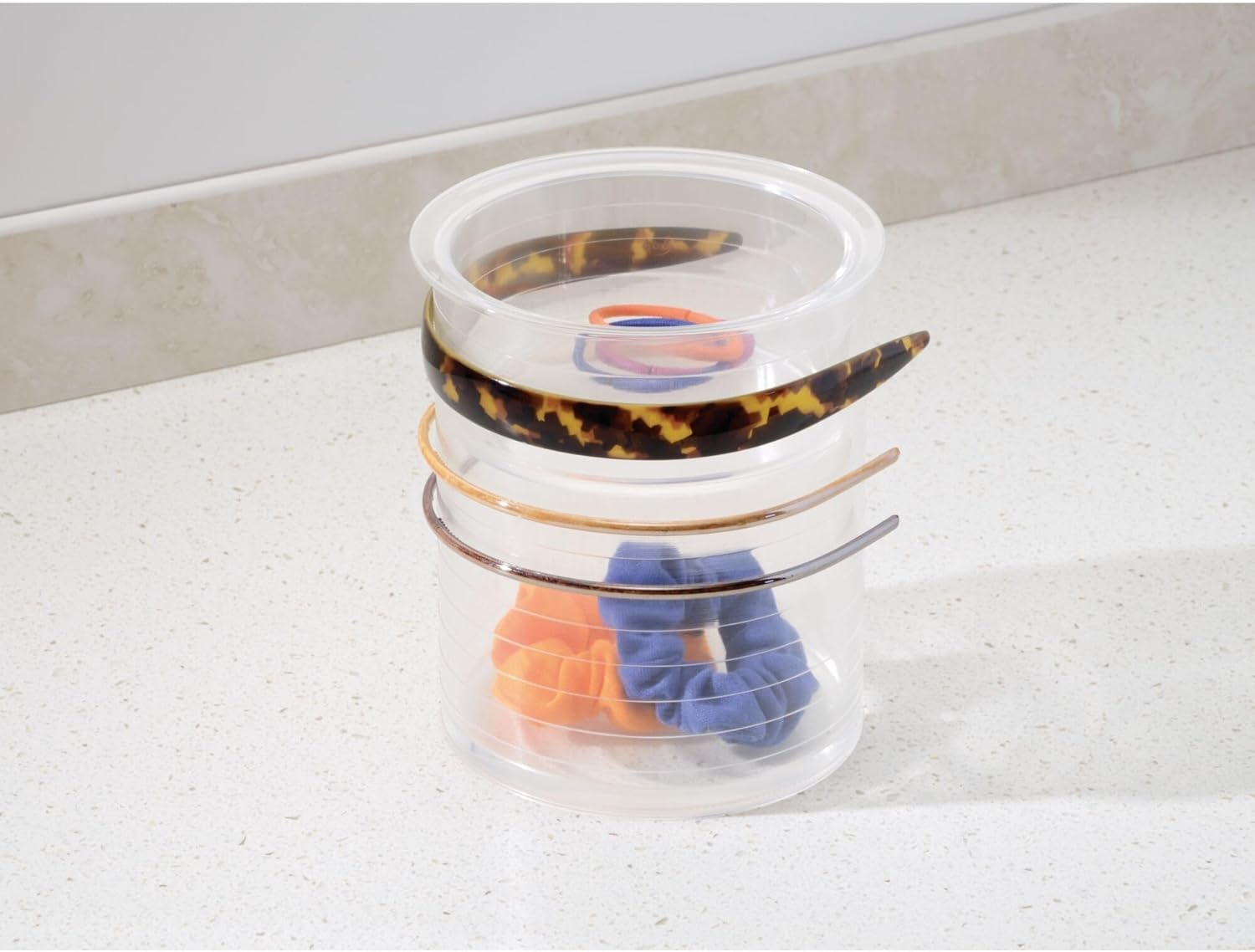 Interdesign Clarity Hair Care Organizer, Accessory Holder to Hold Hair Ties, Elastics, Clips, Headbands - Clear image number 4