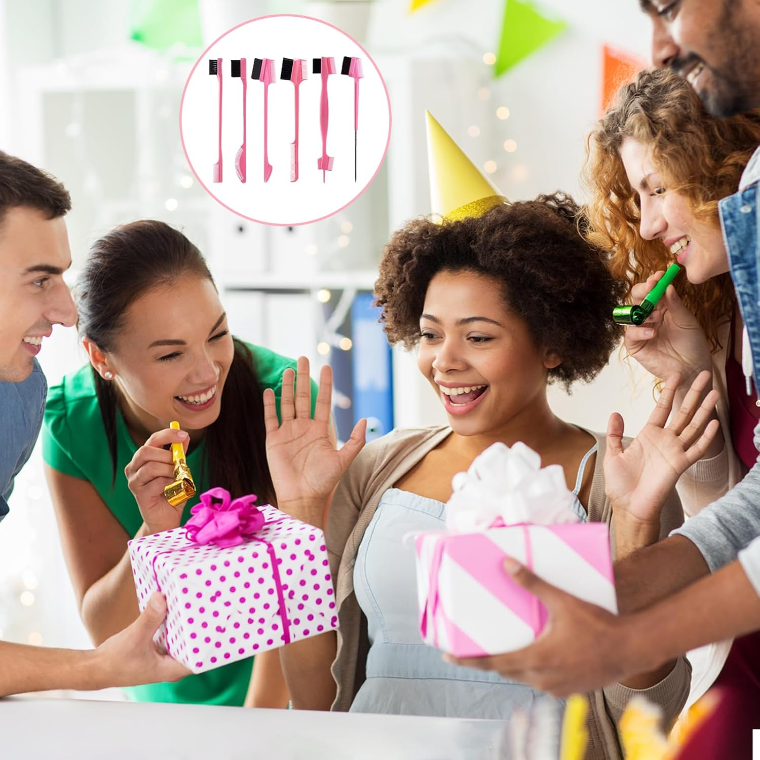 LUHOCIY Pack of 6 Eyebrow Brush, Edges Brush, Double-Sided Eyelash Brush, Designed for a Variety of Beauty Applications, Ideal for Beginners and Professional Makeup Artists Equally