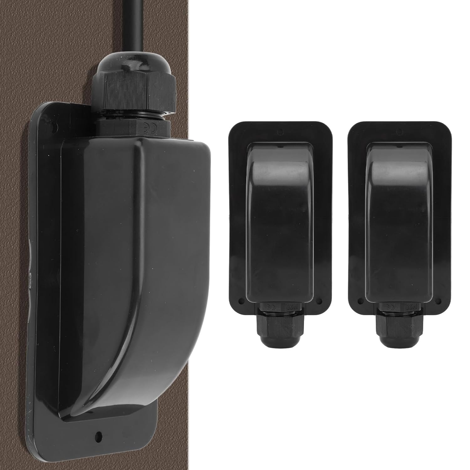 ABS Solar Cable Input Gland with Waterproof Connections for Solar Panel Facilities (Black)