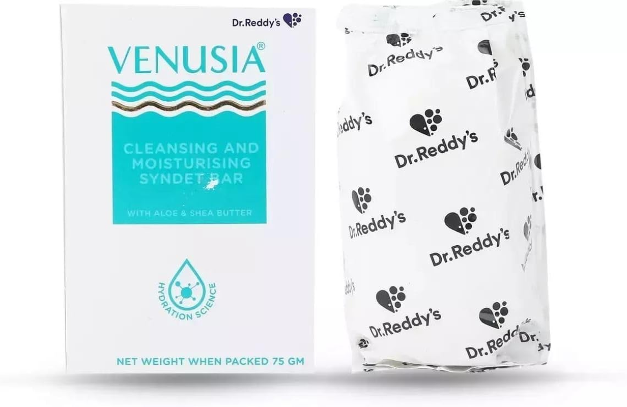 Dr. Reddy Venusia Moisturizing Bathing Bar, Syndet Bar, with Shea and Aloe Butter, Hydrated and Supple Skin, Ph Balanced image number 2