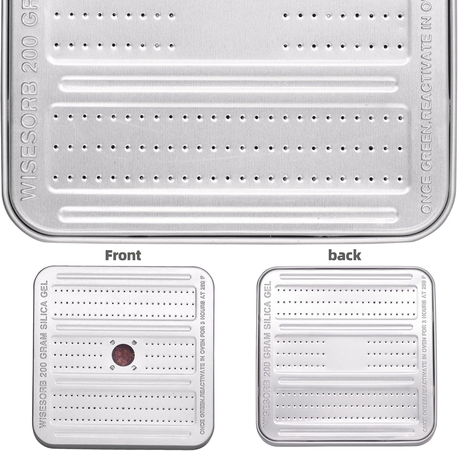Wisesorb 200 Gram 2 Pack Gun Safe Dehumidifier, Reusable Silica Gel Dehumidifier, Indicating Silica Gel Desiccant Canister (Orange to Green) image number 2