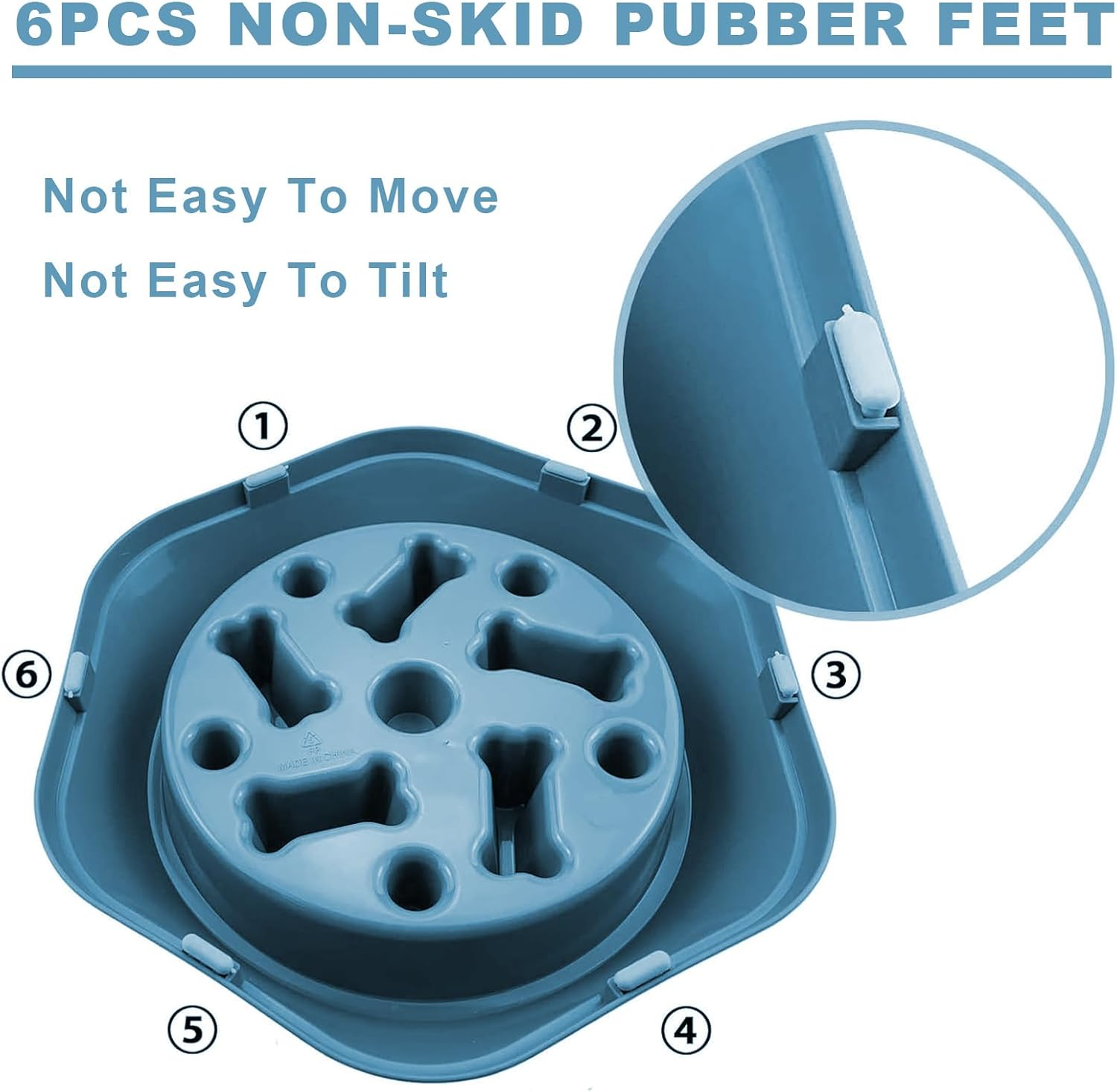 Anti-Slinging Bowl for Dogs, Sling Bowl Dogs, Slow Feeder Dog, anti Sling Bowl for Dogs, anti Slinging Bowls for Dogs, anti Slinging Bowl, Cat (Blue) image number 3