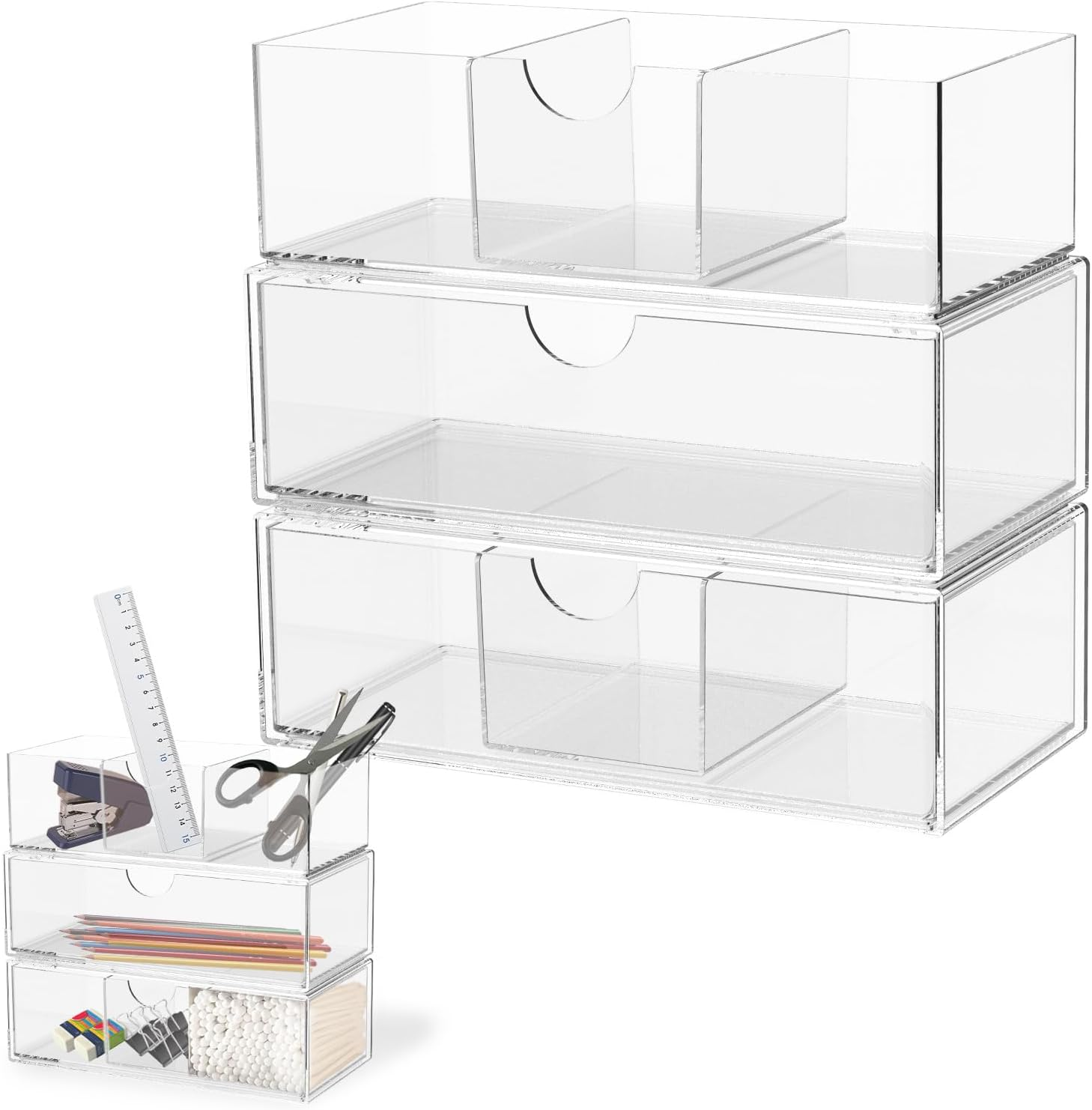 UKQRRTC 3 Pack Mirror Cabinet Organizer, anti Slip Medicine Cabinet Shelves, Clear Makeup Organizer, Sturdy Makeup Storage Holder for Bedroom image number 3