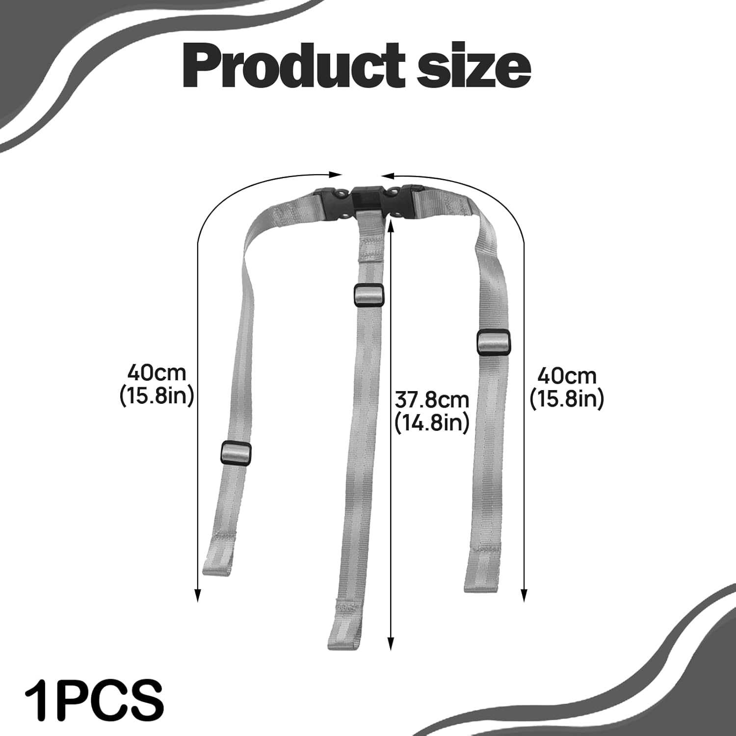 High Chair Straps, High Chair Harness Compatible with IKEA, Harness Safety Belt, Adjustable Baby Kid Safe Belt, Spare Parts 3 Point Safety Straps for IKEA Antilop Protect Children'S Security(Grey) image number 5
