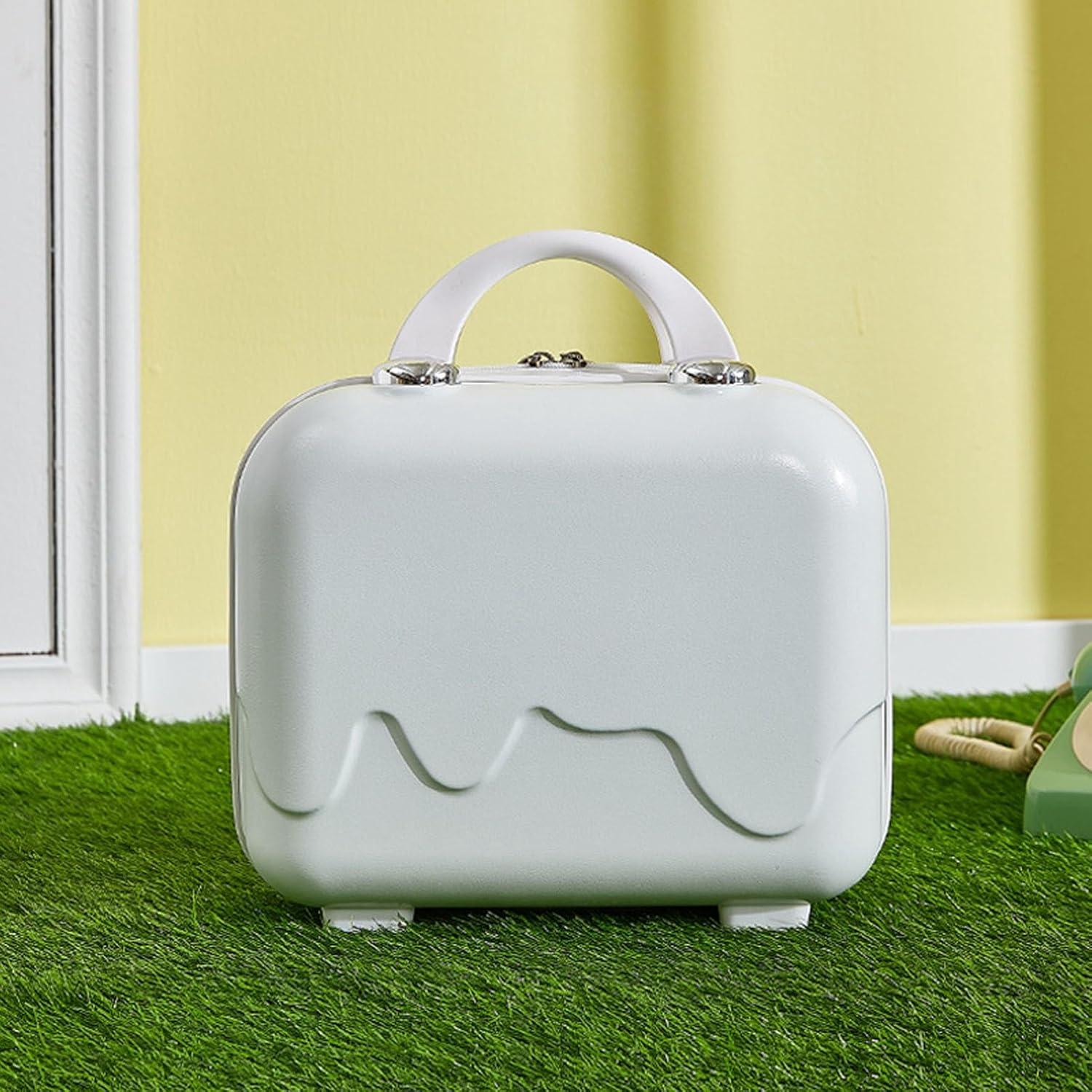 Carry on Luggage, 14 Inch Cosmetic Case for Travel (Cream White)