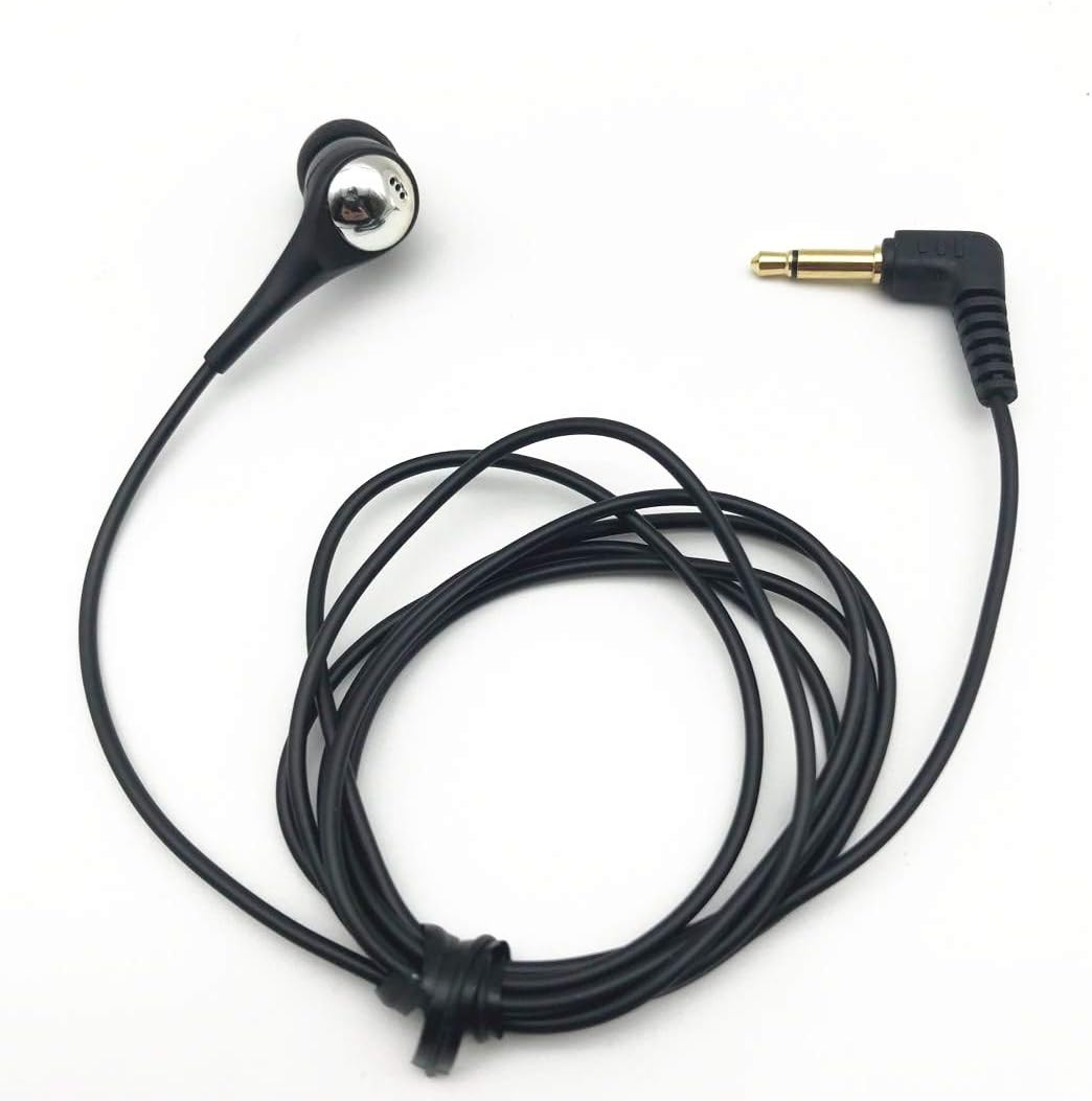 Single Sided Black Mono Earbud Economy Earphone Noise Isolating Headphones Reinforced Cord image number 4