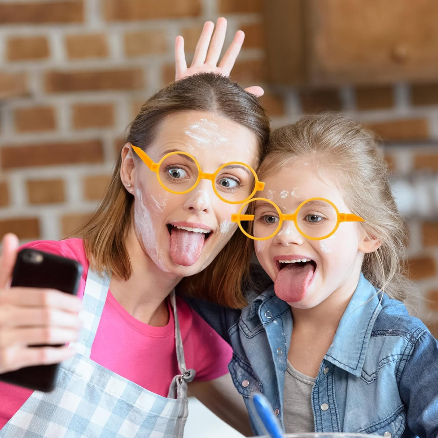 6Pcs Kids Children Plastic Wizard Glasses No Lenses Glasses for Kids Lensless Dressup Glasses round Novelty Glasses Wizard round Glasses Frame for Kids Adult Fancy Dress Costume Cosplay Party image number 2