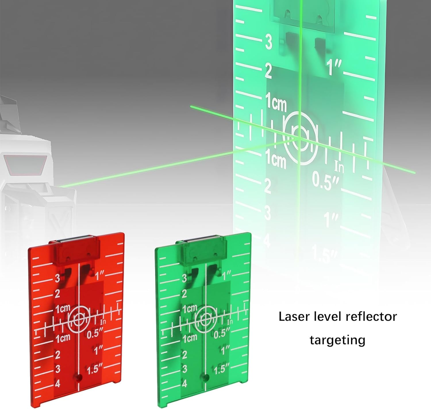 Create Idea 2Pcs Laser Level Reflector Target Board Bracket Reflector Target Board Reflection Target Plate for Alignment Laser Level Crosshair Laser Laser Measurement image number 5