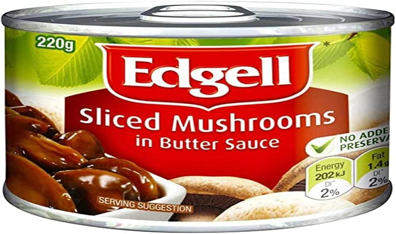 Edgells Sliced Mushrooms in Butter Sauce Can Food 220 G, 220 G