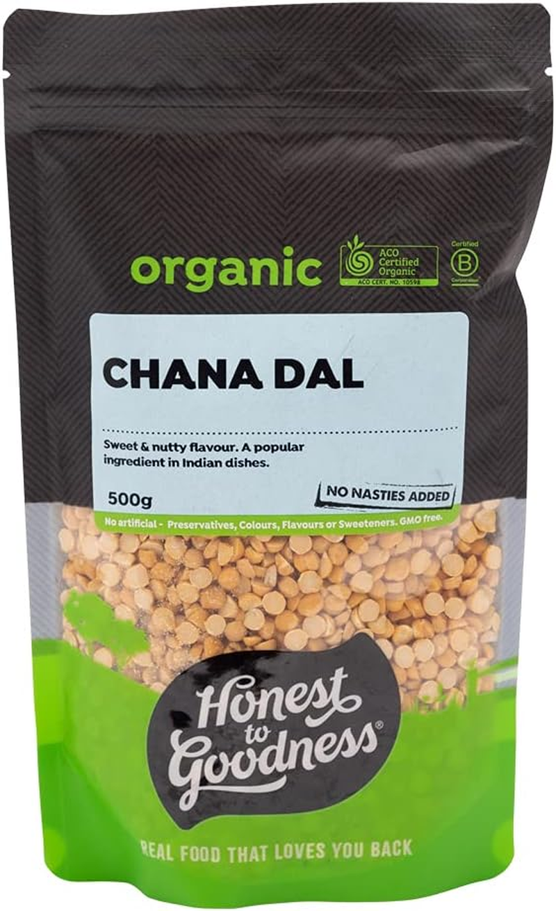 Honest to Goodness, Organic Chana Dal, 5 Kg - a Sweet and Nutty Flavour, These Chickpeas That Have Been Split and Polished. These Delightful Legumes Are a Versatile Ingredient! image number 1