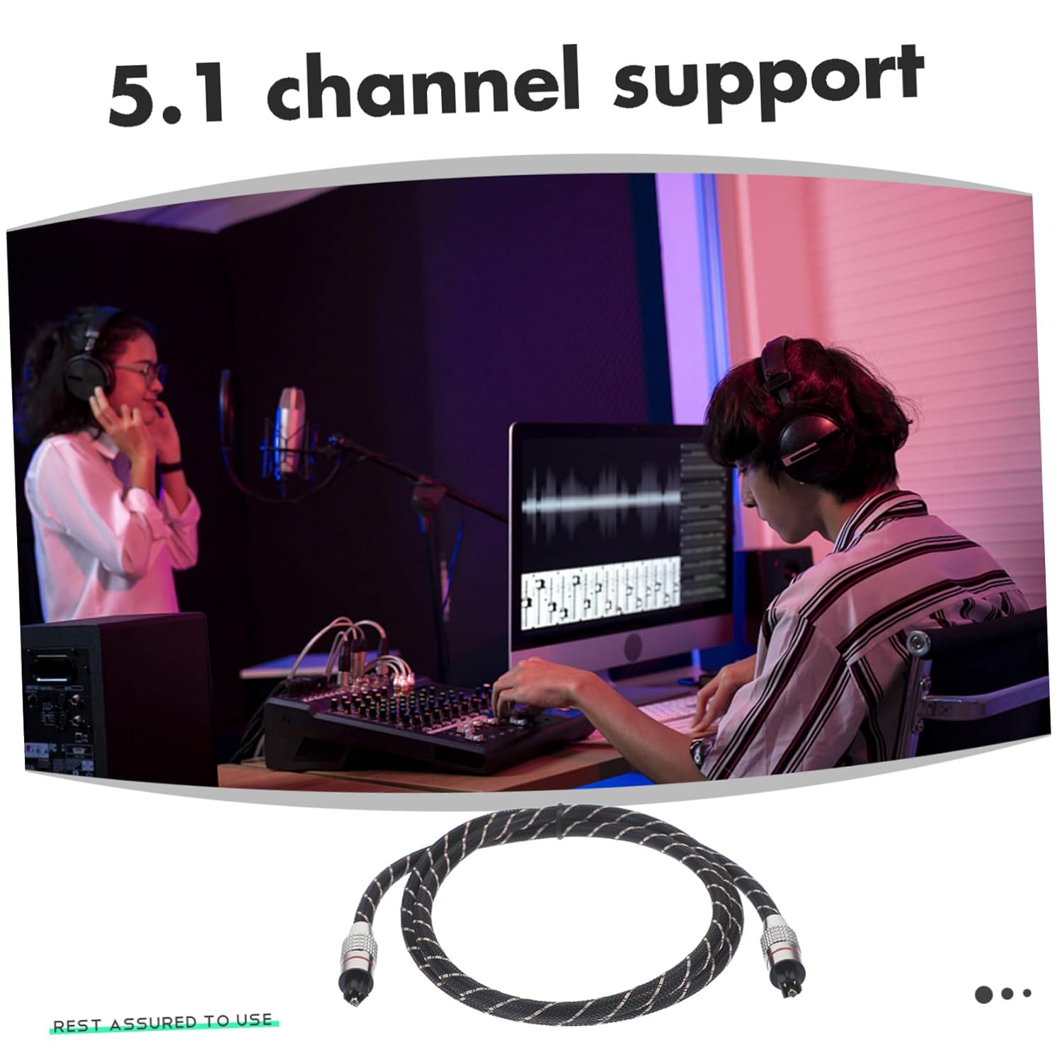 DOITOOL Optical Fiber Audio Cable Digital Audio Cord for Tv Soundbar Home Theater Extension Cable image number 1