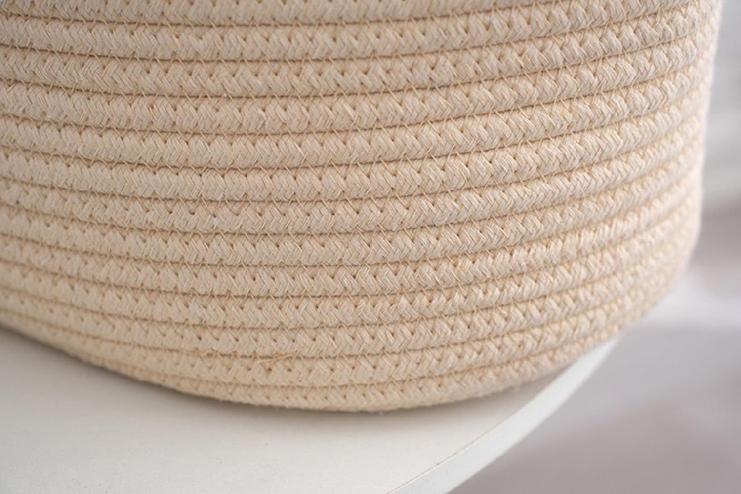 Baby Nappy Caddy, Nappy Organiser, Stylish Nursery Bohemian Cotton Rope Storage Basket, Portable Car Organizer with Removable Inserts, for Storage Nappy and Necessities, 38 X25 X18 CM (Beige) image number 5