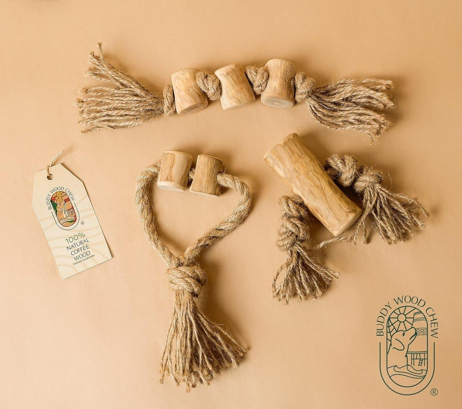 Dog Chew Chump & Rope - Dog Chew Toy Pack - Chew Toys Chewing - Single (L) image number 2