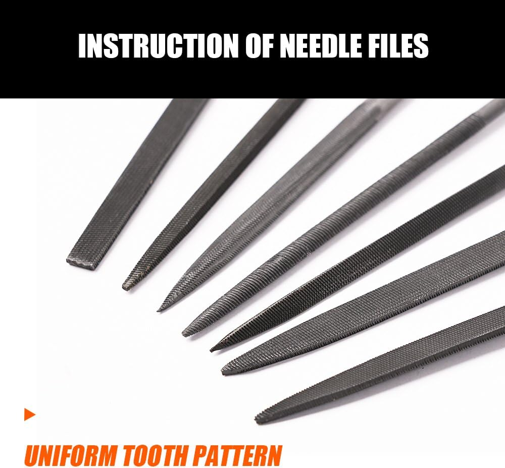 Horusdy 10-Piece Diamond Mini Needle File Set 160X4Mm 150 Grit for Metal Jeweller Wood Carving Craft image number 1